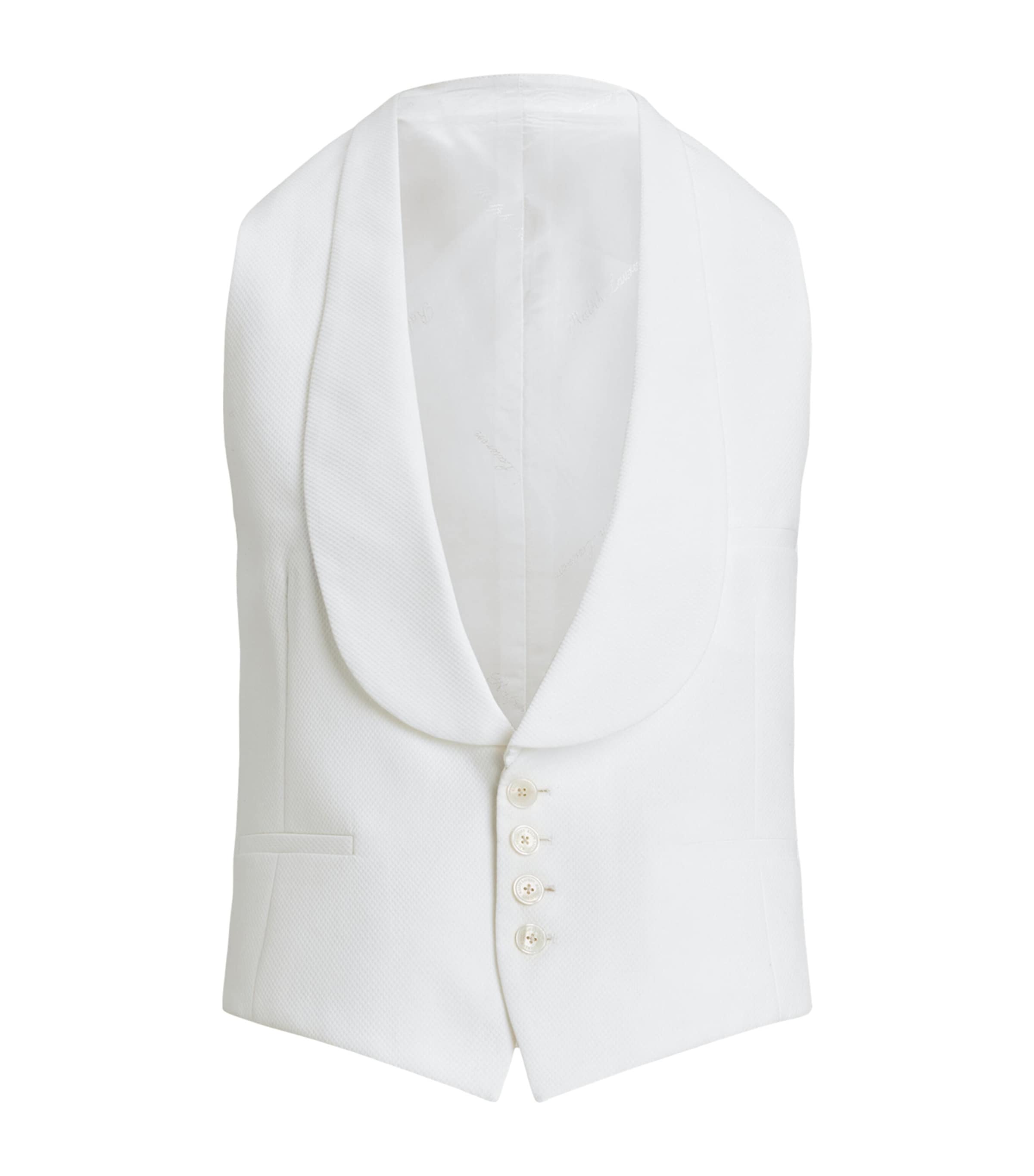 Ralph Lauren Cotton Piqué Zeke Waistcoat In White