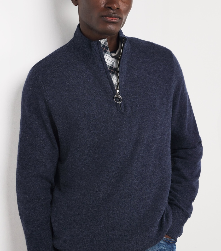 Wool-Cashmere Waterbury Quarter-Zip Sweater NAVY Image 6