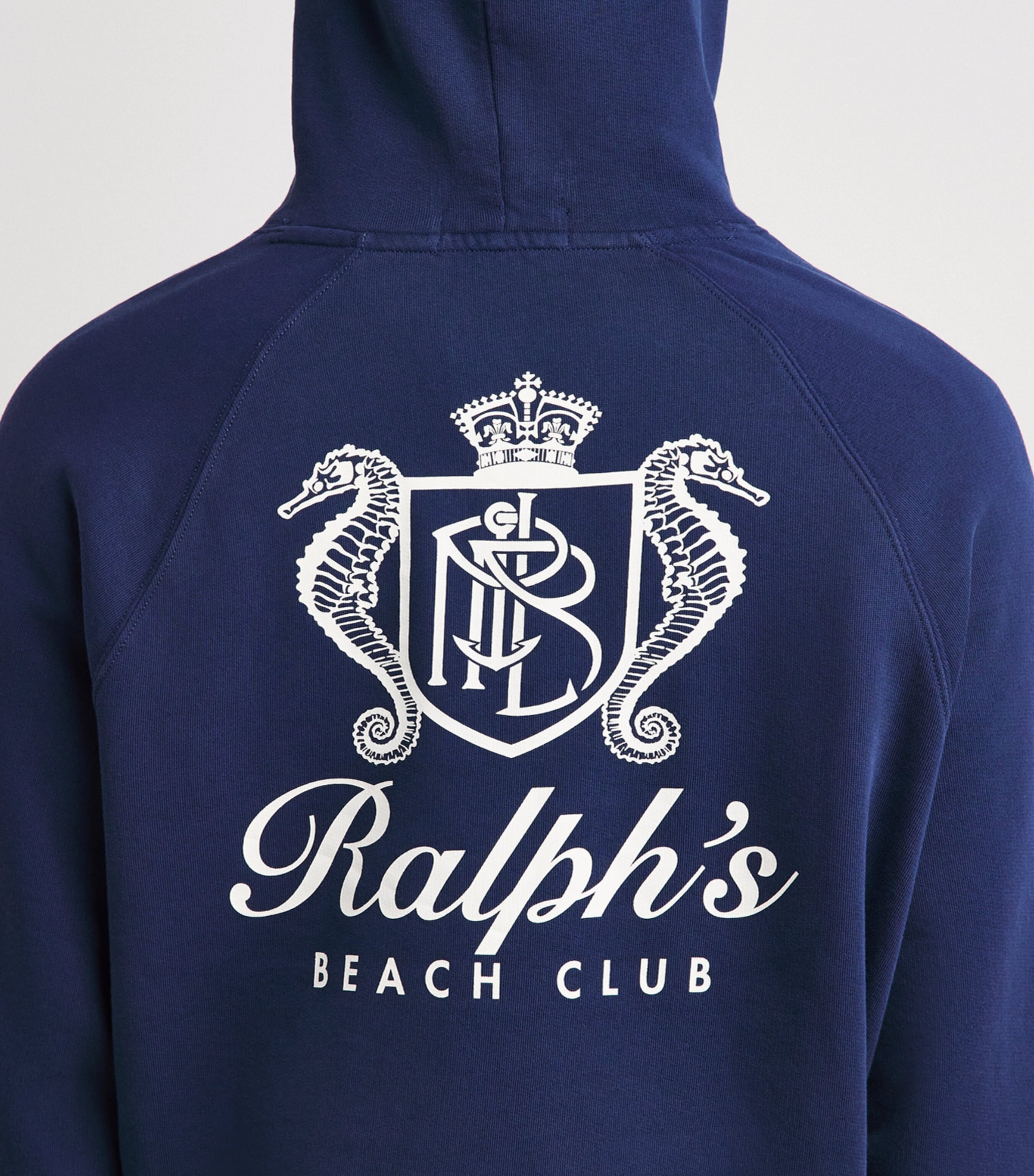 Polo Ralph Lauren Mens Cotton-Blend Ralph’s Beach Club Hoodie Dark Cobalt Image 3