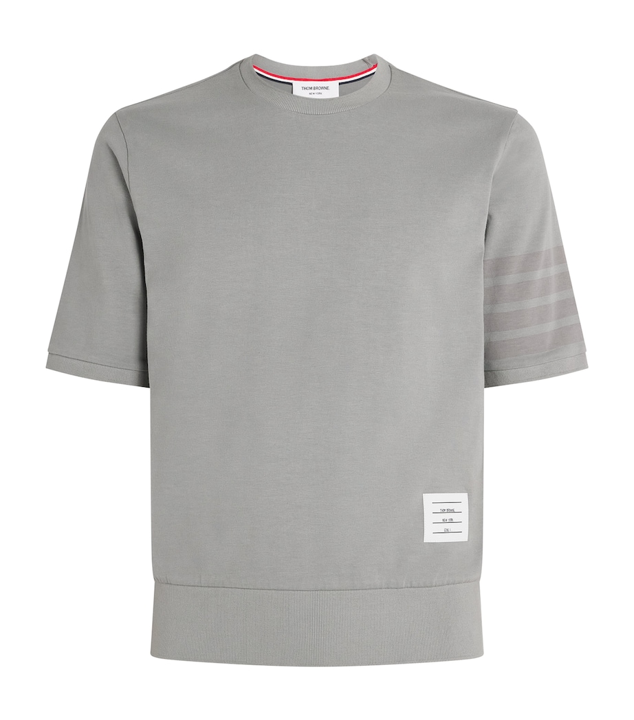 Thom Browne Mens Cotton 4-Bar T-Shirt Lt Grey Image 1