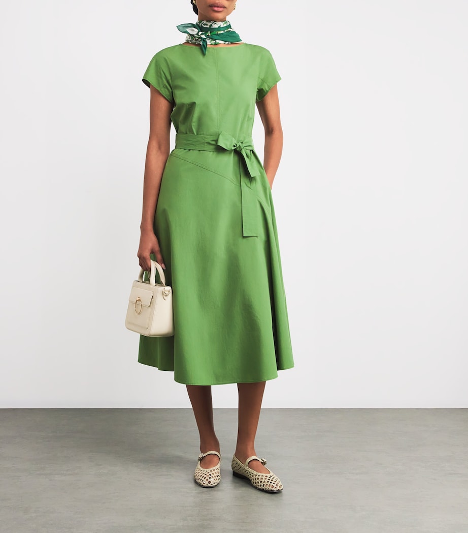 Weekend Max Mara Green Cotton Belted Midi Dress | Harrods US Weekend Max Mara Green Cotton Belted Midi Dress | Harrods US