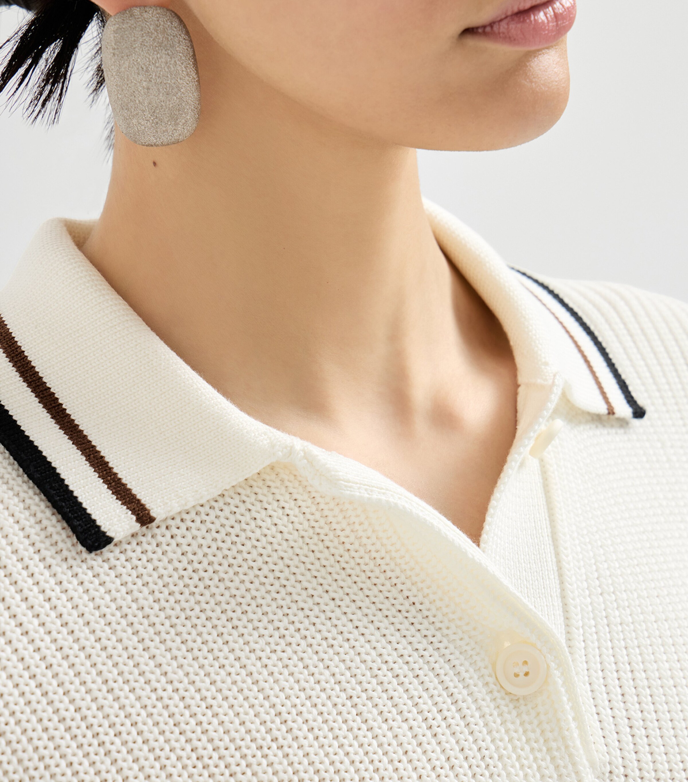 Brunello Cucinelli Womens Cotton Knitted Polo Shirt Image 6