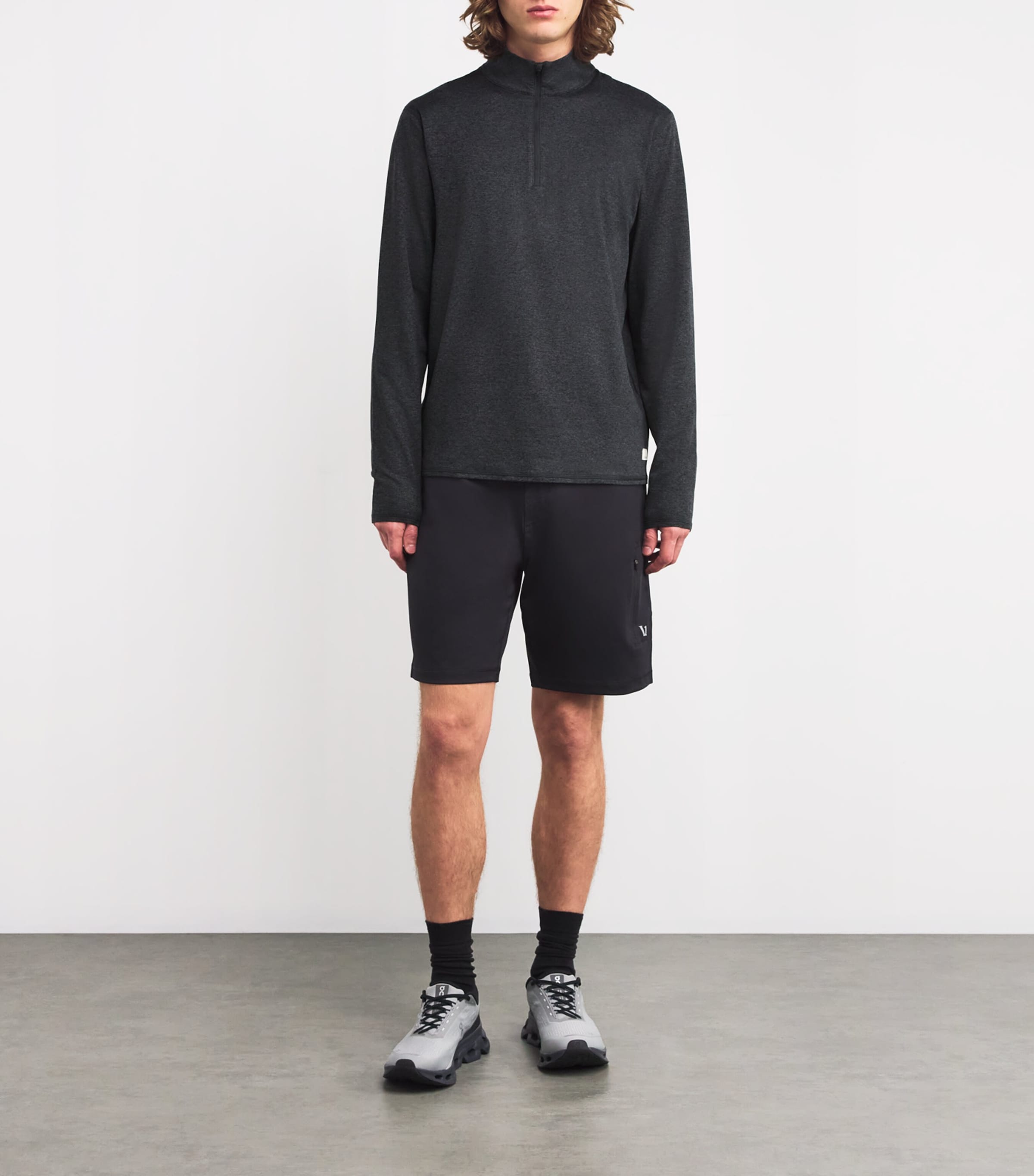 DreamKnit Ponto Quarter-Zip Sweatshirt CHARCOAL HEATHER Image 2