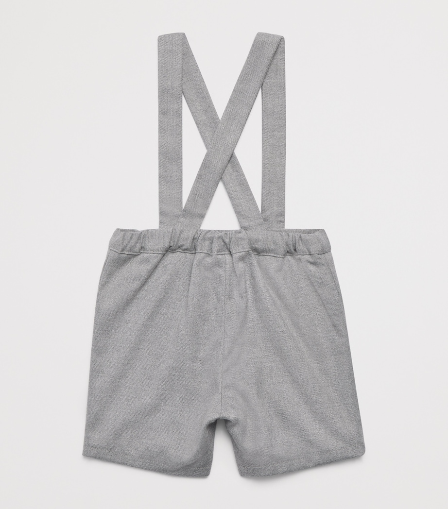 Tartine et Chocolat Logo Patch Dungarees (3-36 Months) Moyen Chiné Image 2