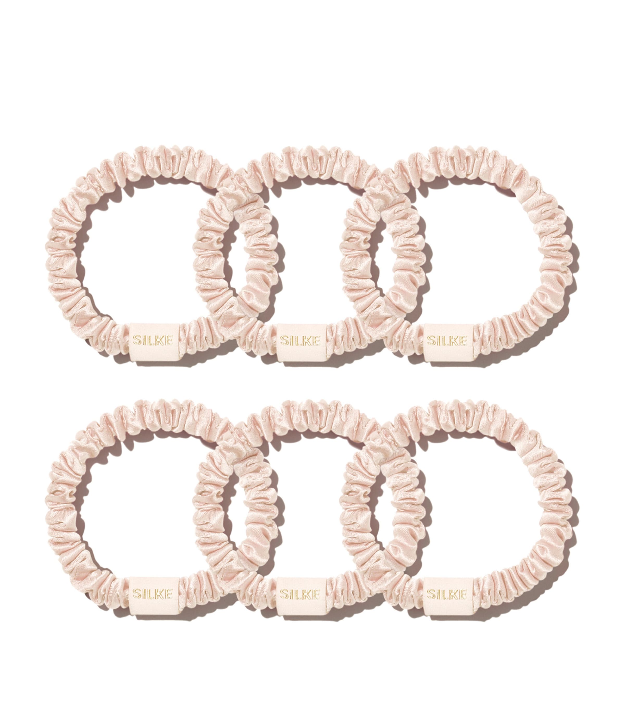 Mulberry Silk Hair Ties (Set of 6) CHAMPAGNE Image 1