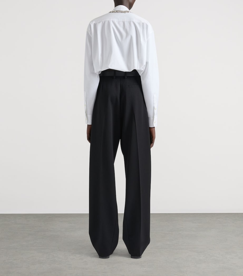 Cotton Embroidery-Detail Shirt WHITE Image 3