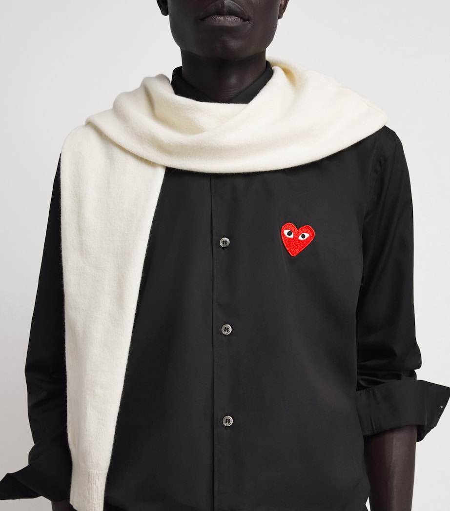Comme Des Garçons Play Mens Long-Sleeve Heart Shirt Black Image 3