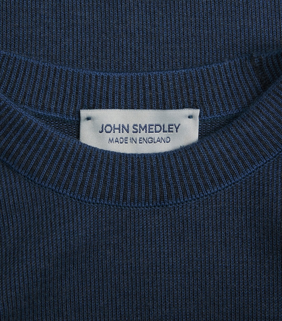 John Smedley Mens Merino Wool Roderick T-Shirt Teal Firth/hpb Image 6