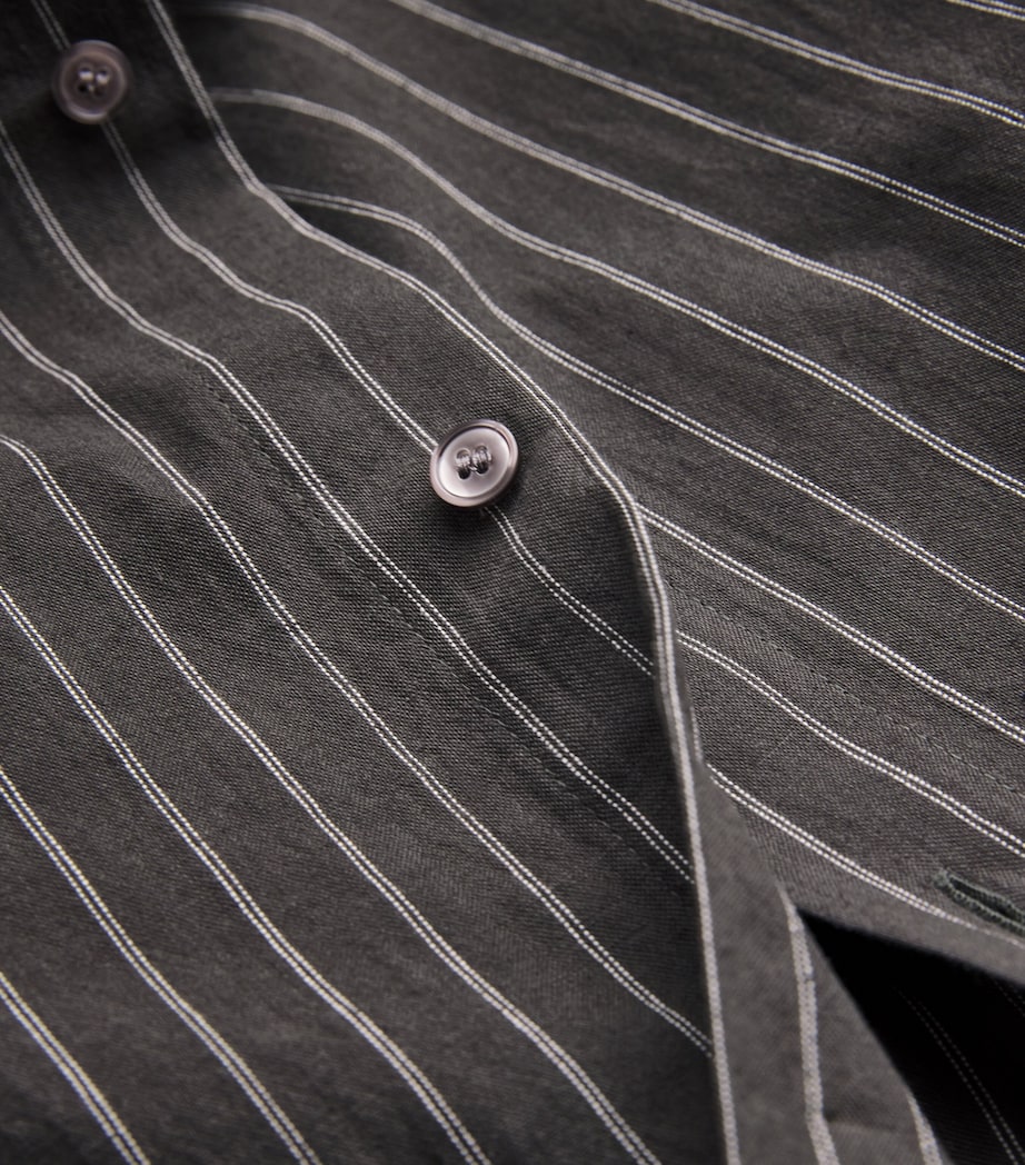 Stripe Oversized Shirt A4039-1850-BKTR Image 5