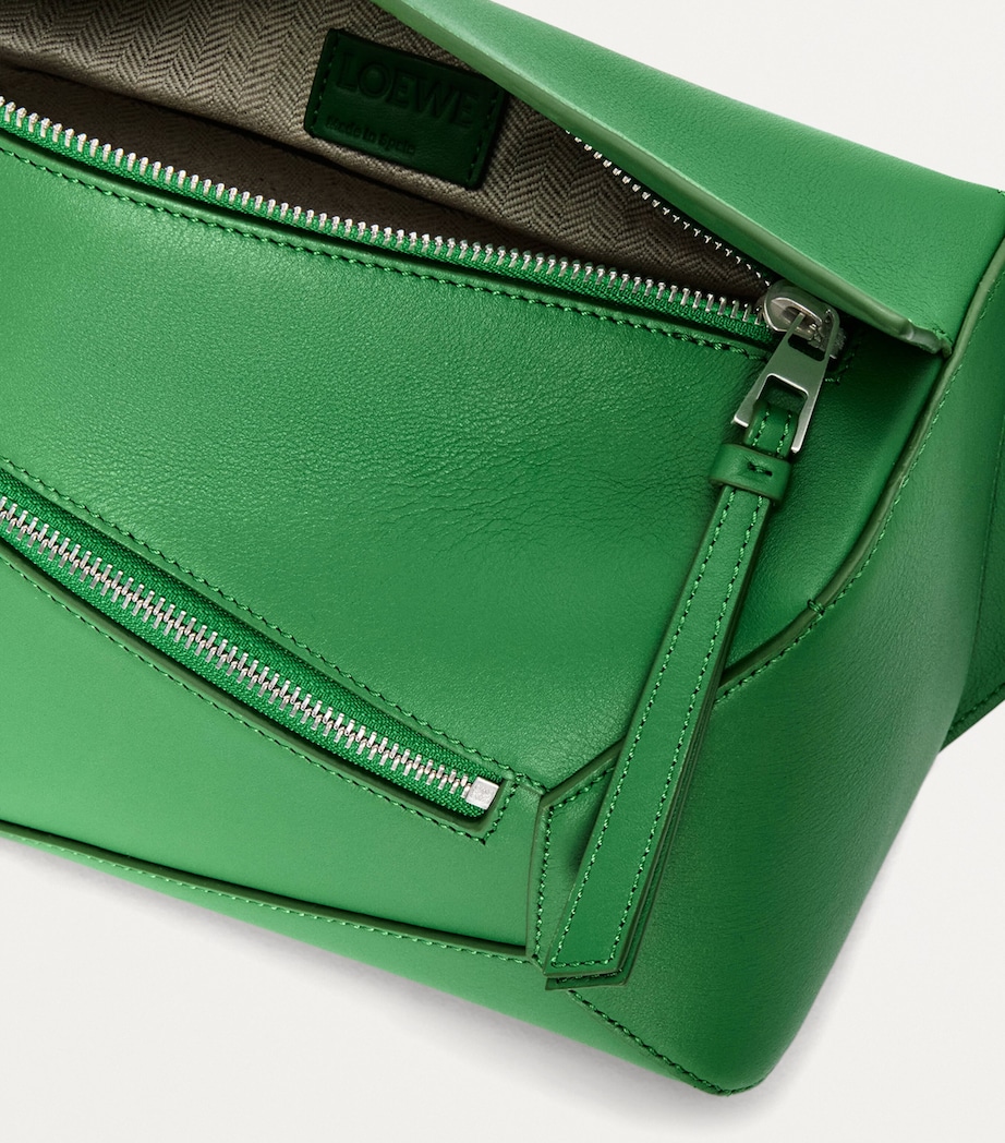 Small Leather Puzzle Edge Belt Bag TROPICAL GREEN Image 5