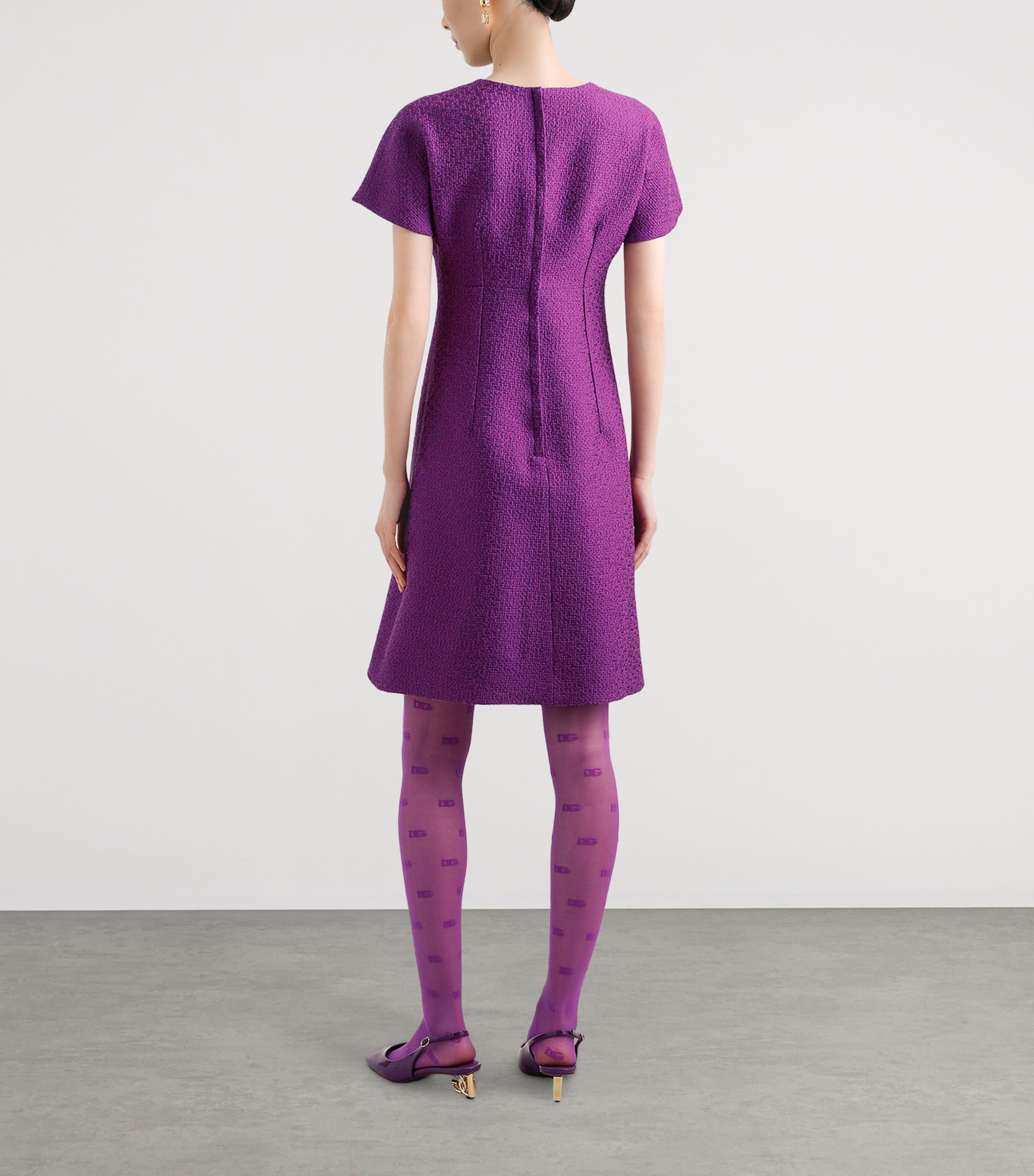 Virgin Wool-Blend Mini Dress F0571-PURPLE Image 3