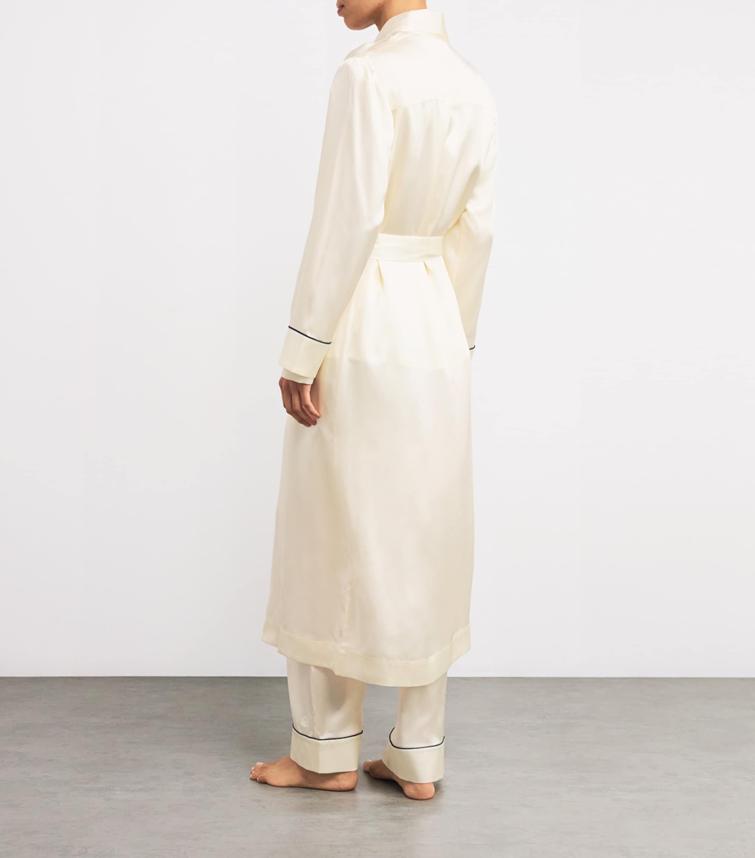 Silk Satin Robe IVORY Image 3