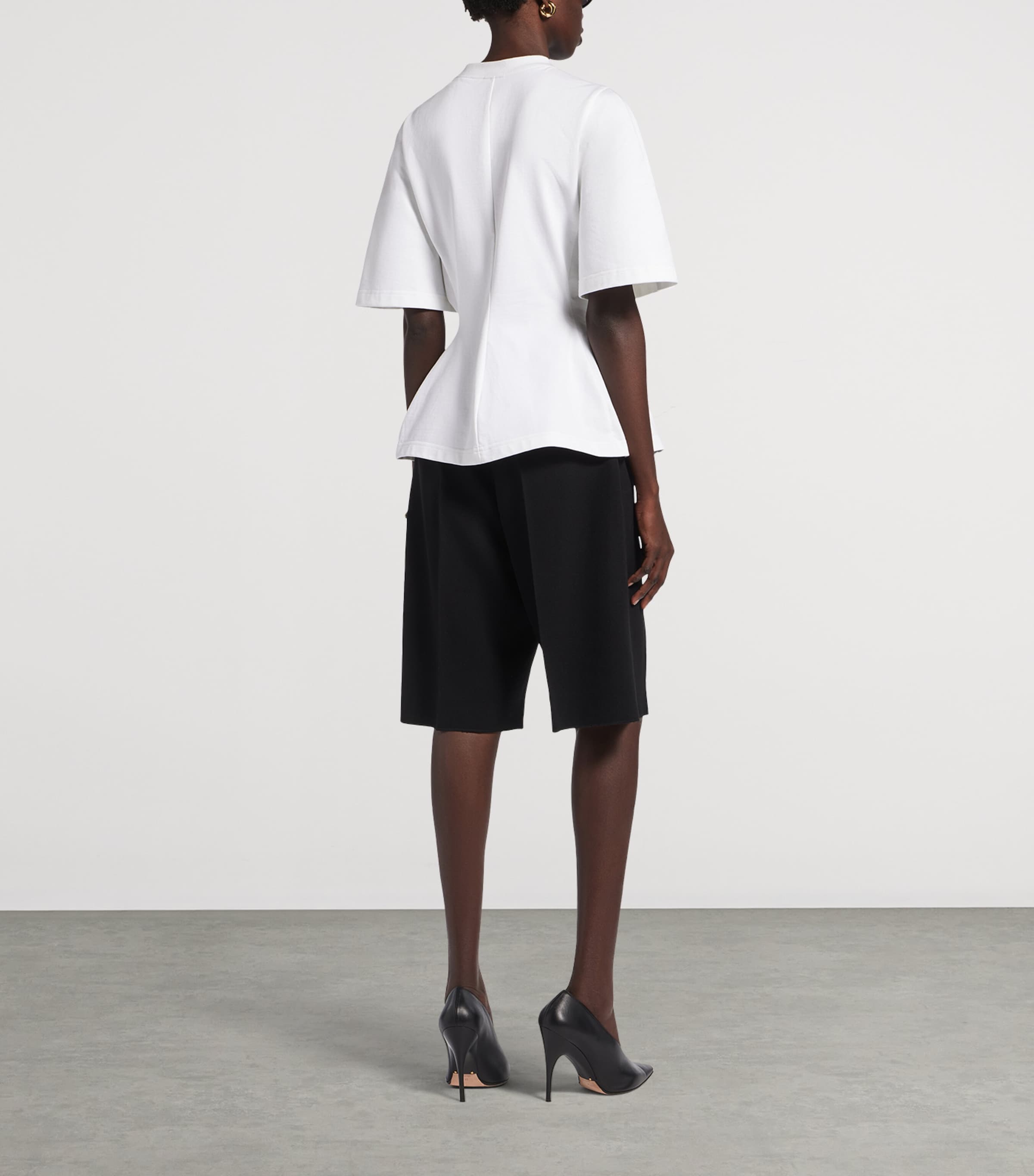 Balenciaga Womens Cotton Shaped T-Shirt Image 3