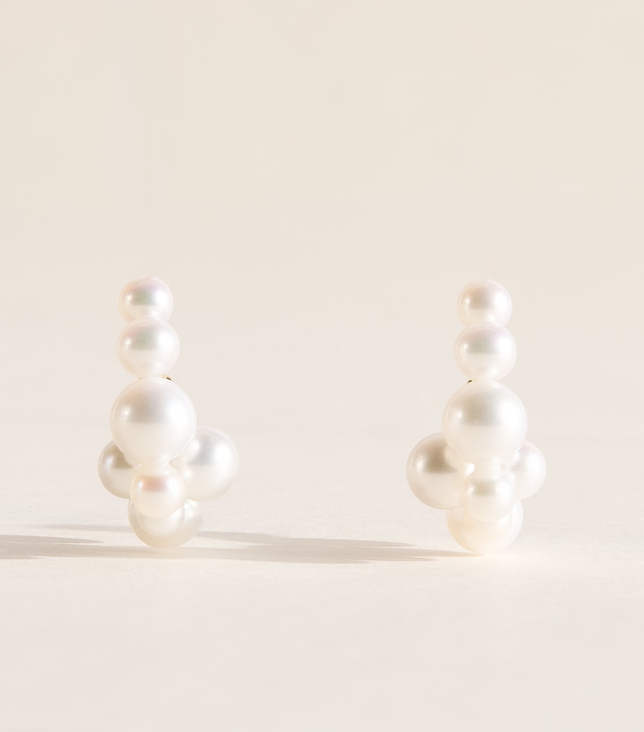 Sophie Bille Brahe Yellow Gold and Pearl Boucle Botticelli Hoop Earrings Yellow Gold Image 1