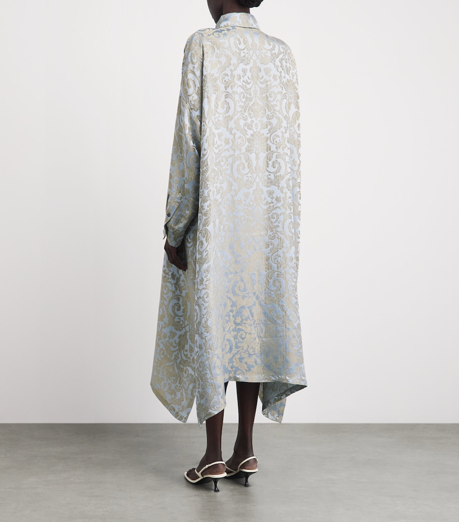 Eskandar Womens Wide A-Line Midi Shirt Dress Brgtnbl Image 4