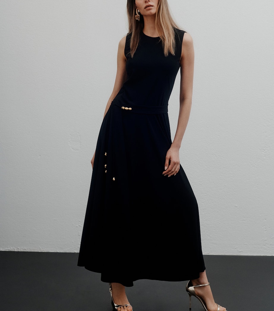 Marella Womens Jersey Embellished Maxi Dress Black Image 4