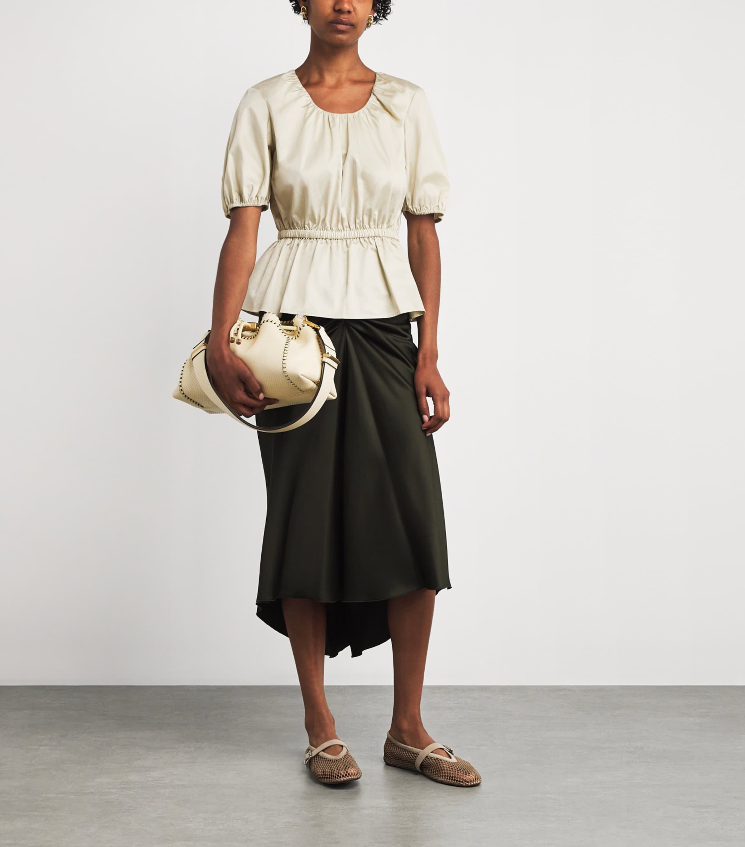 Cotton Sateen Merlin Blouse AFFOGATO Image 2