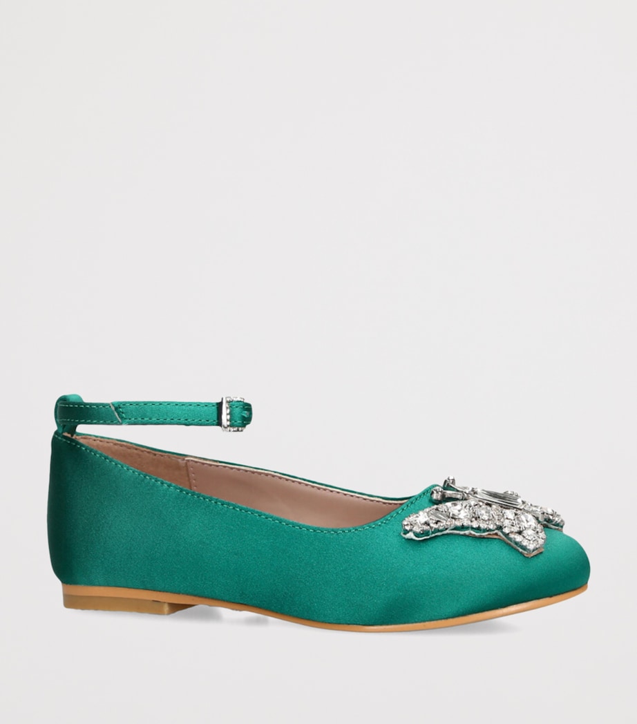Satin Angelina Ballet Flats GREEN Image 3