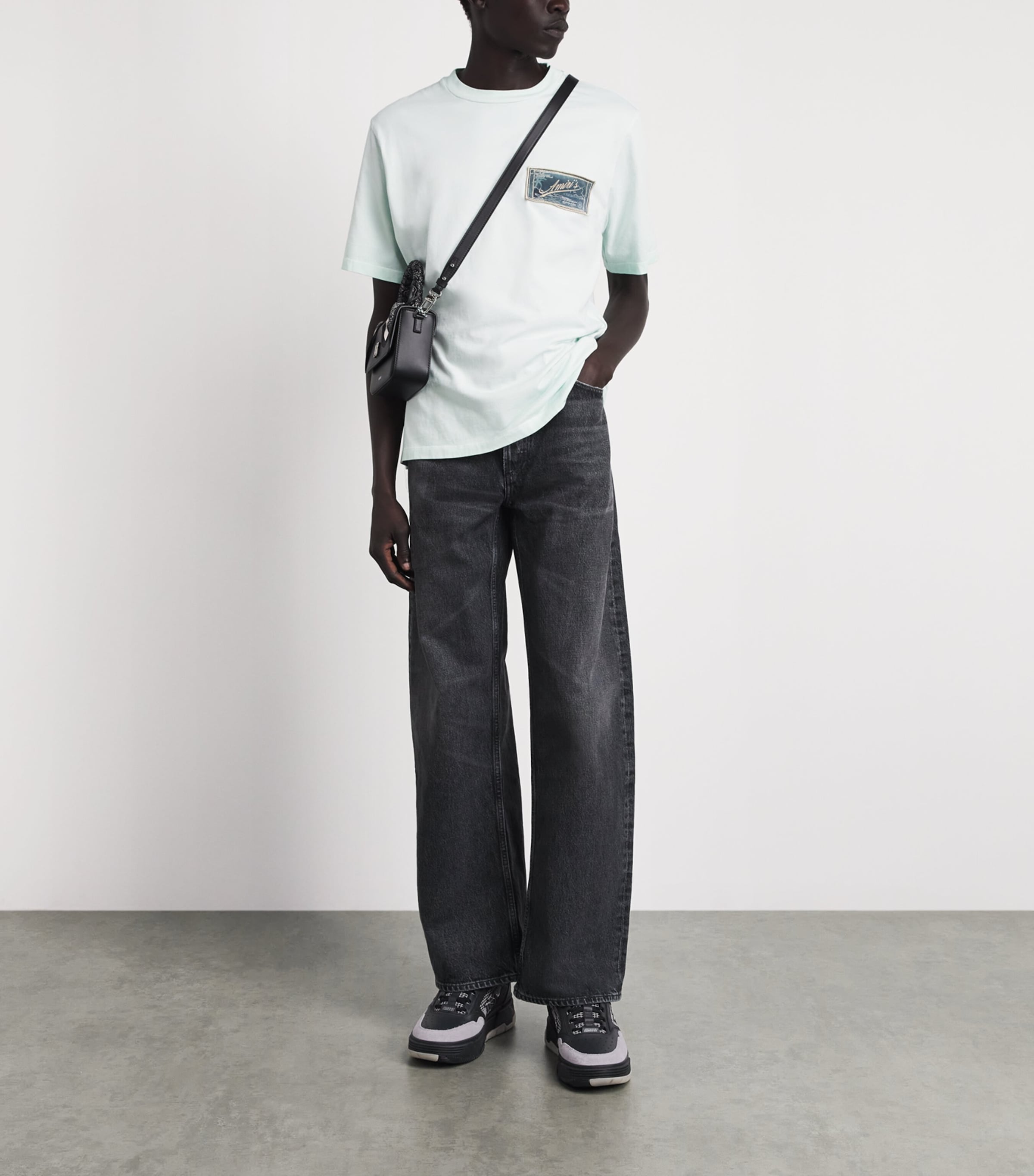 AMIRI Leather MA-94 Sneakers Black Grey Image 4