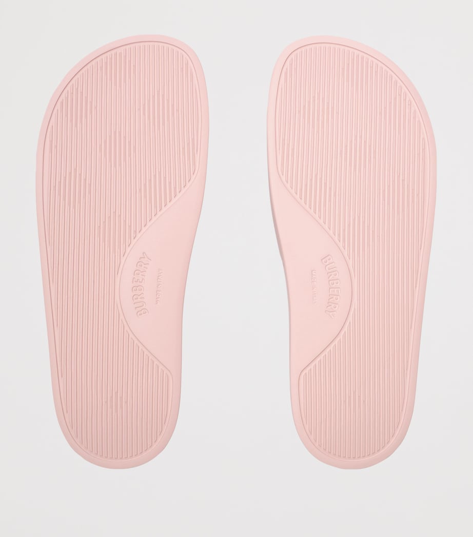Burberry Logo Slides Candy Pink Dove Beig Image 5