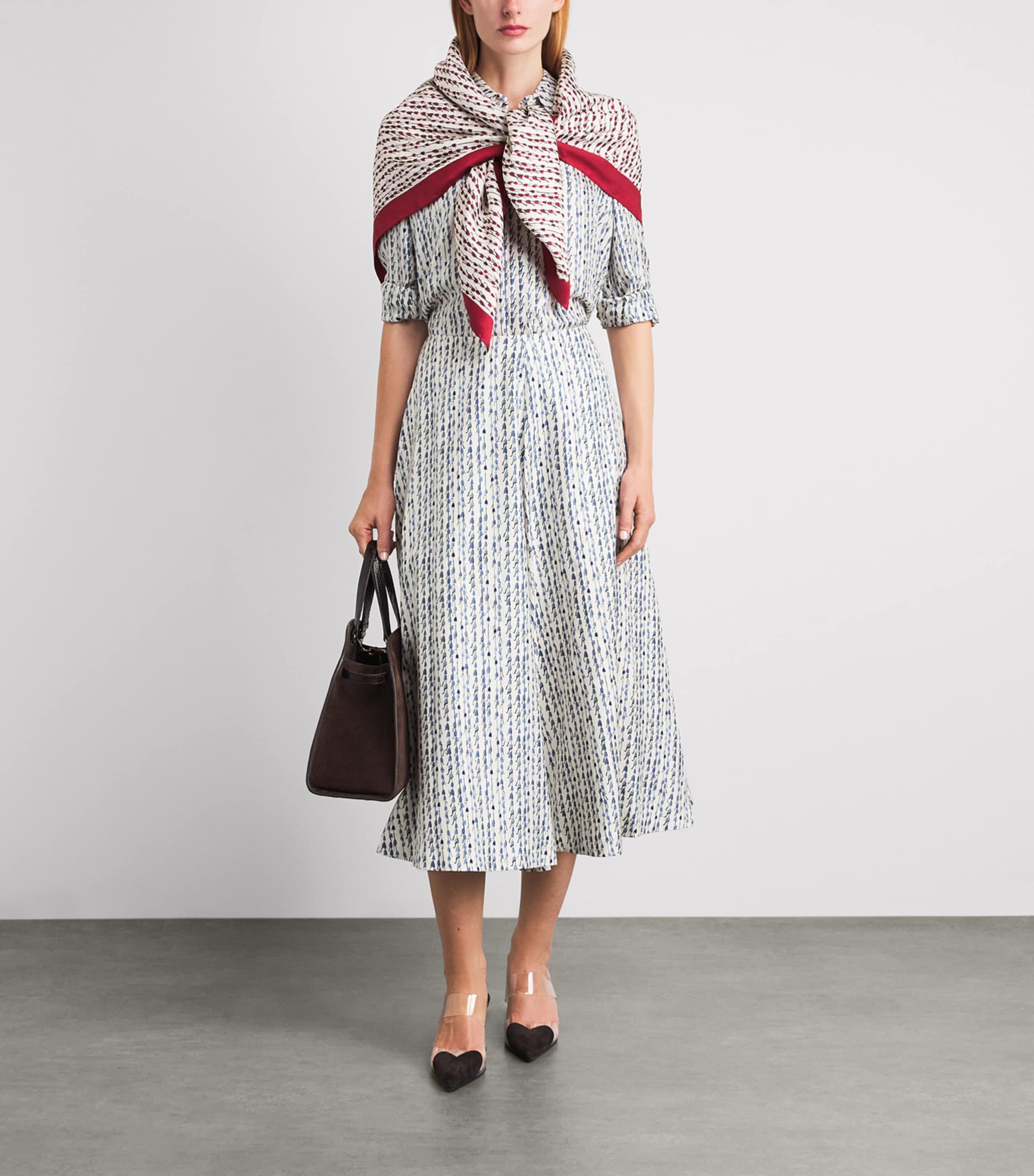 Altuzarra Womens Silk Bluebell Print Varda Midi Skirt Bluebell Image 2