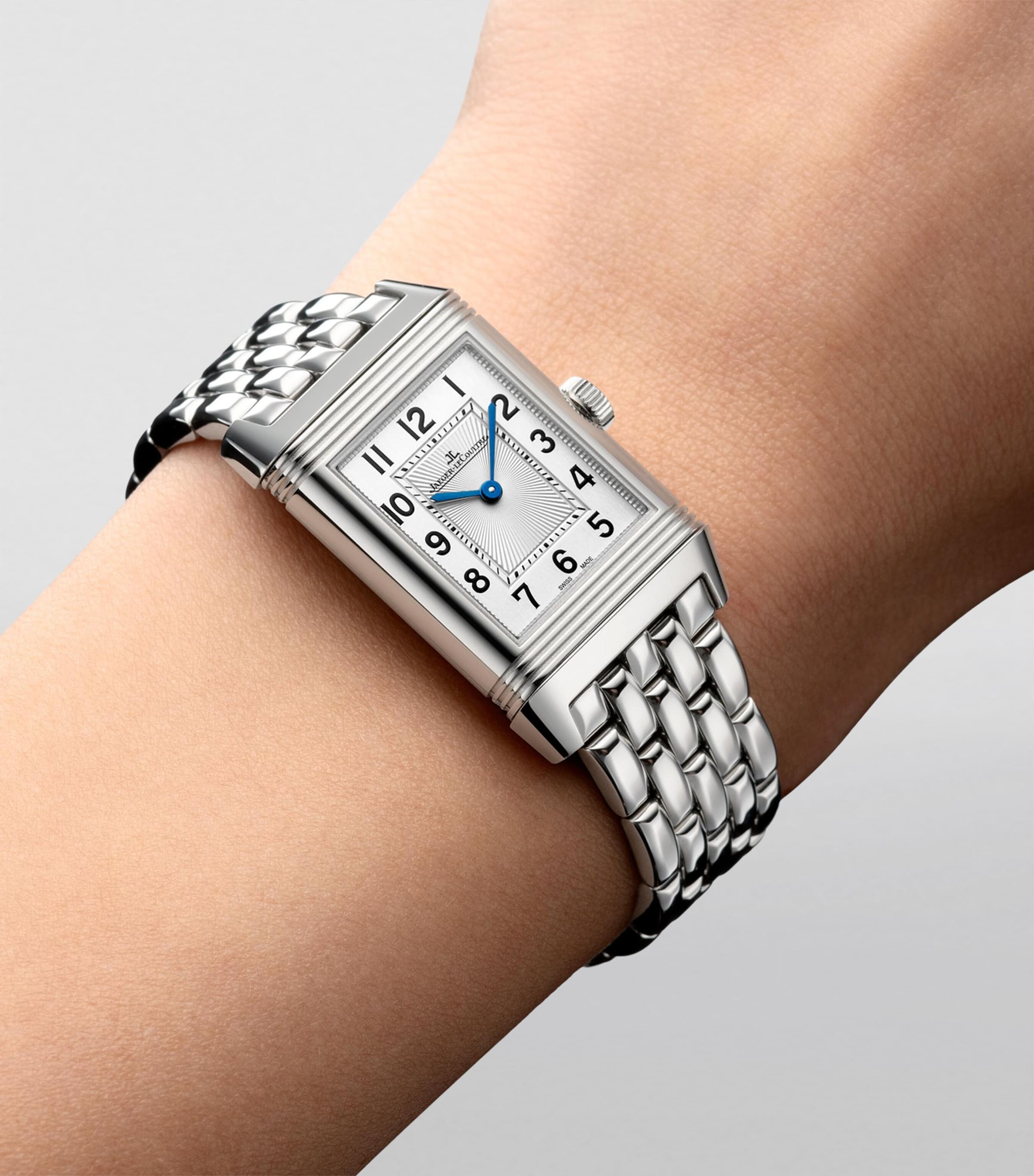 Small Stainless Steel and Diamond Reverso Classic Duetto Watch 21mm STAINLESS STEEL Image 2
