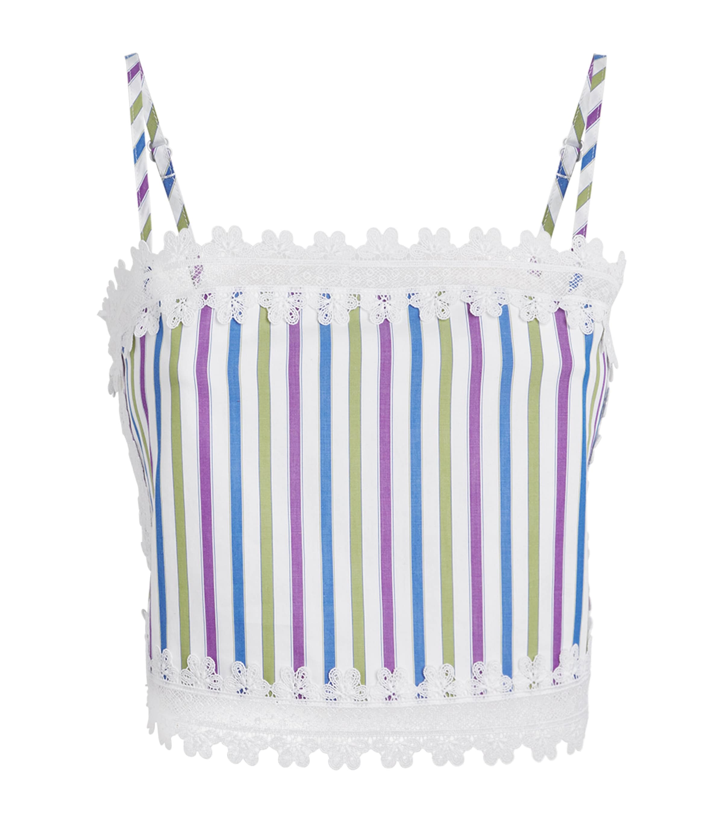 Claudie Pierlot Womens Cotton Stripe Crop Top Multicolored Image 1
