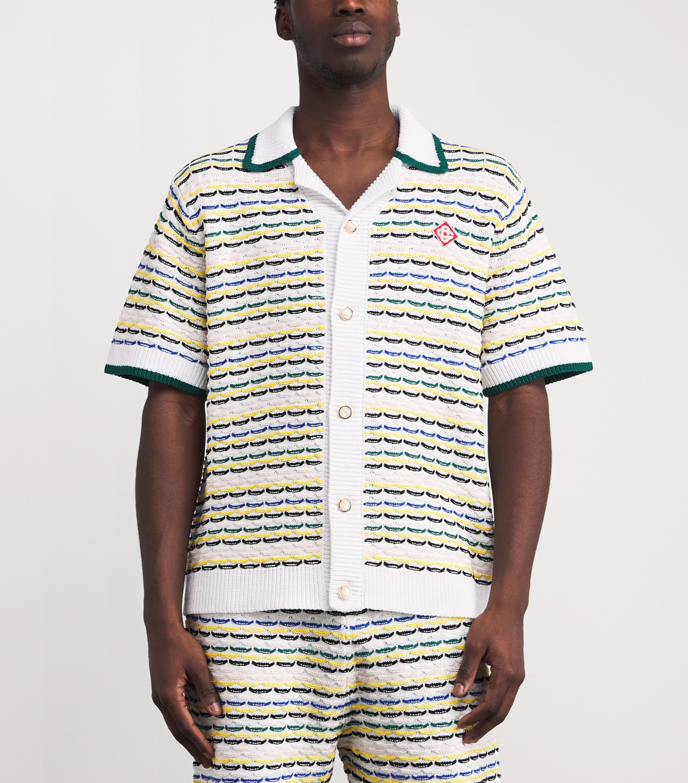 Cotton Tuck-Stitch Polo Shirt MULTI Image 3