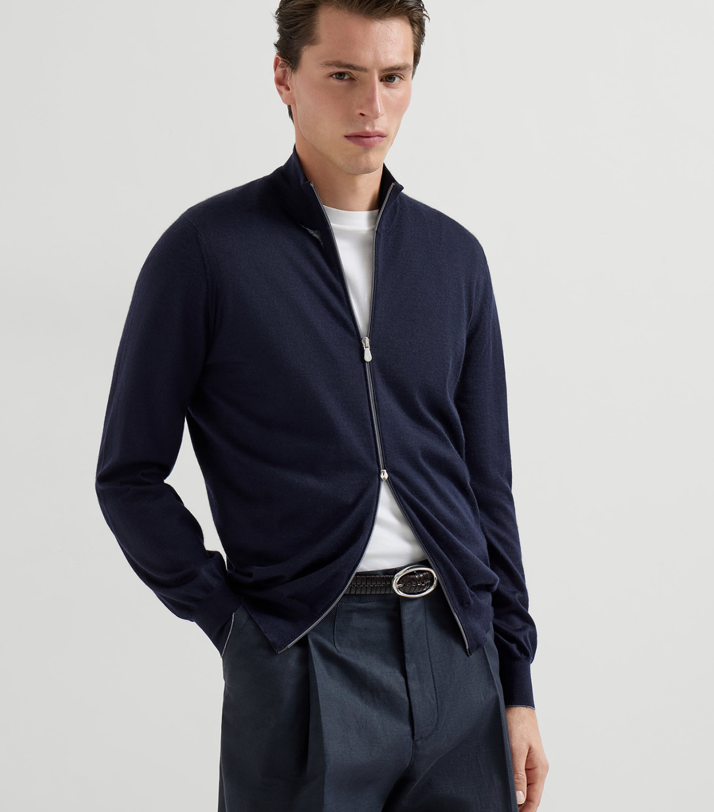 Brunello Cucinelli Mens Cashmere-Silk Cardigan Image 4