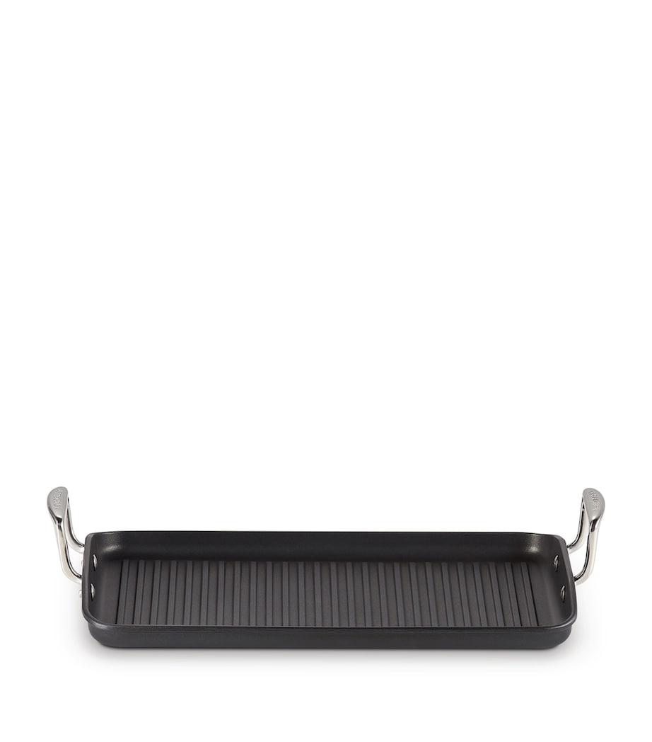 Toughened Non-Stick Ribbed Rectangular Grill (35cm) BLACK Image 4