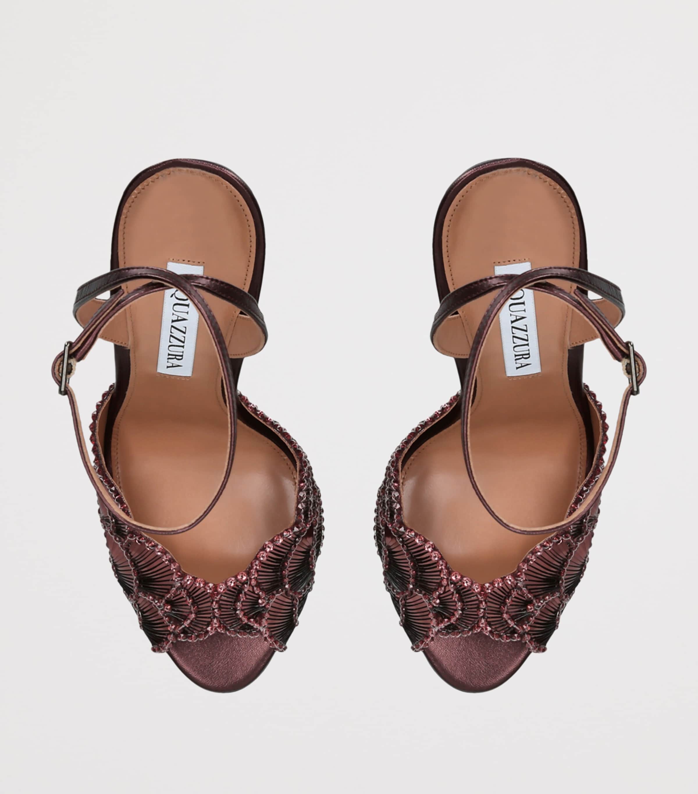 Aquazzura Leather Ce Soir Heeled Sandals 130 Viola Image 3