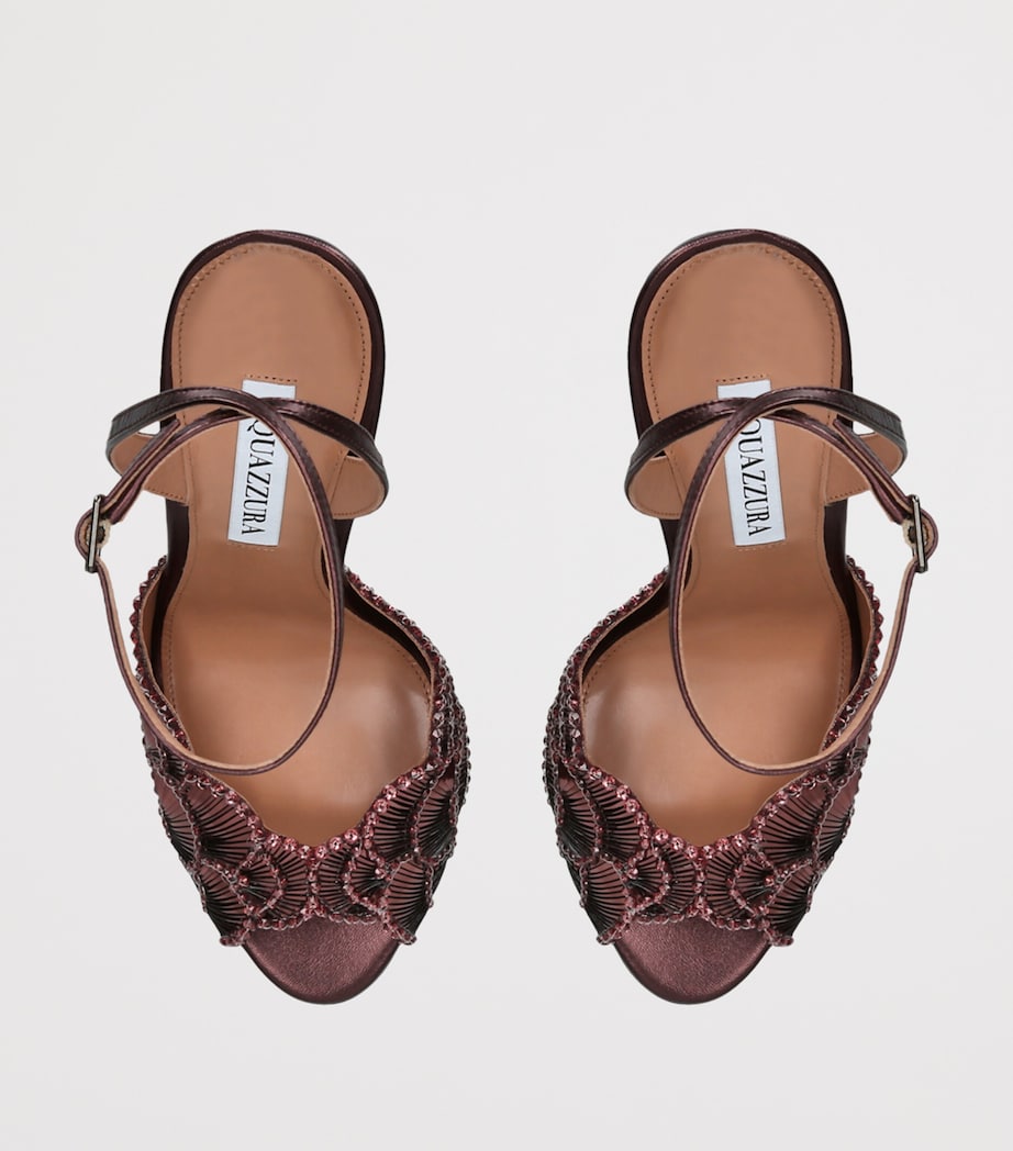 Aquazzura Leather Ce Soir Heeled Sandals 130 Viola Image 3