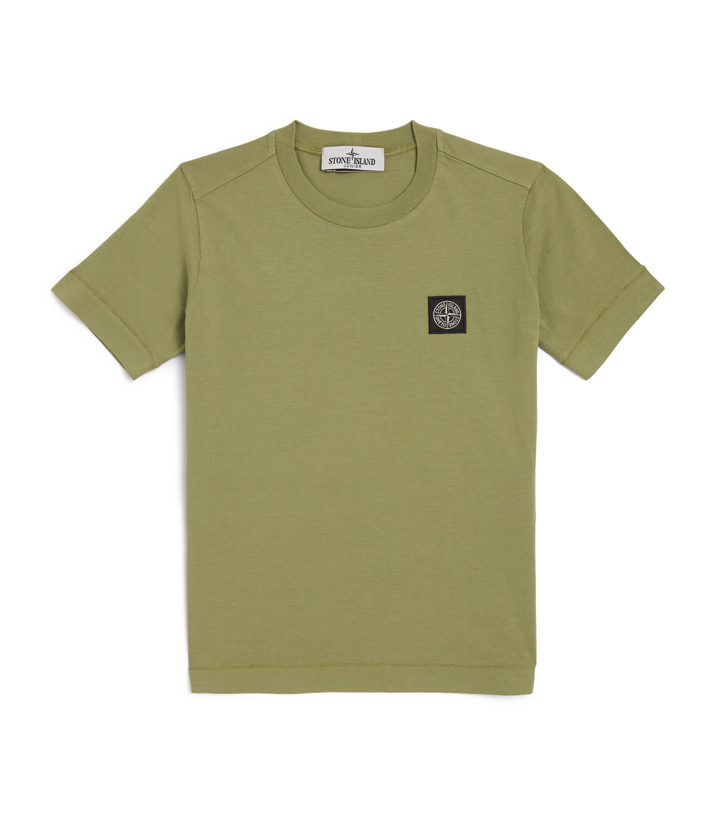 Shop Stone Island Junior Cotton Logo T-shirt In Green