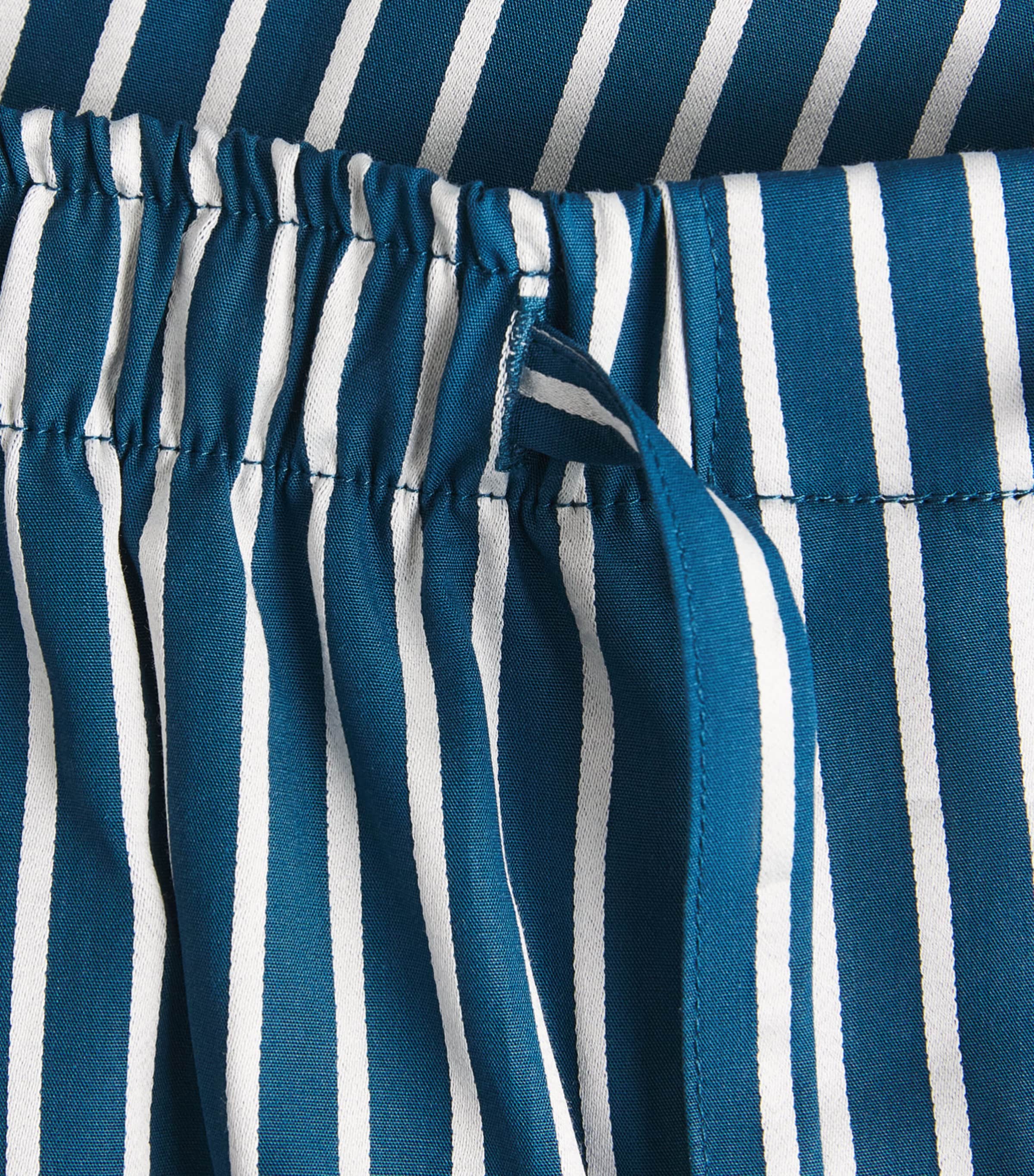 Derek Rose Mens Cotton Stripe Royal Lounge Trousers Blu Image 6