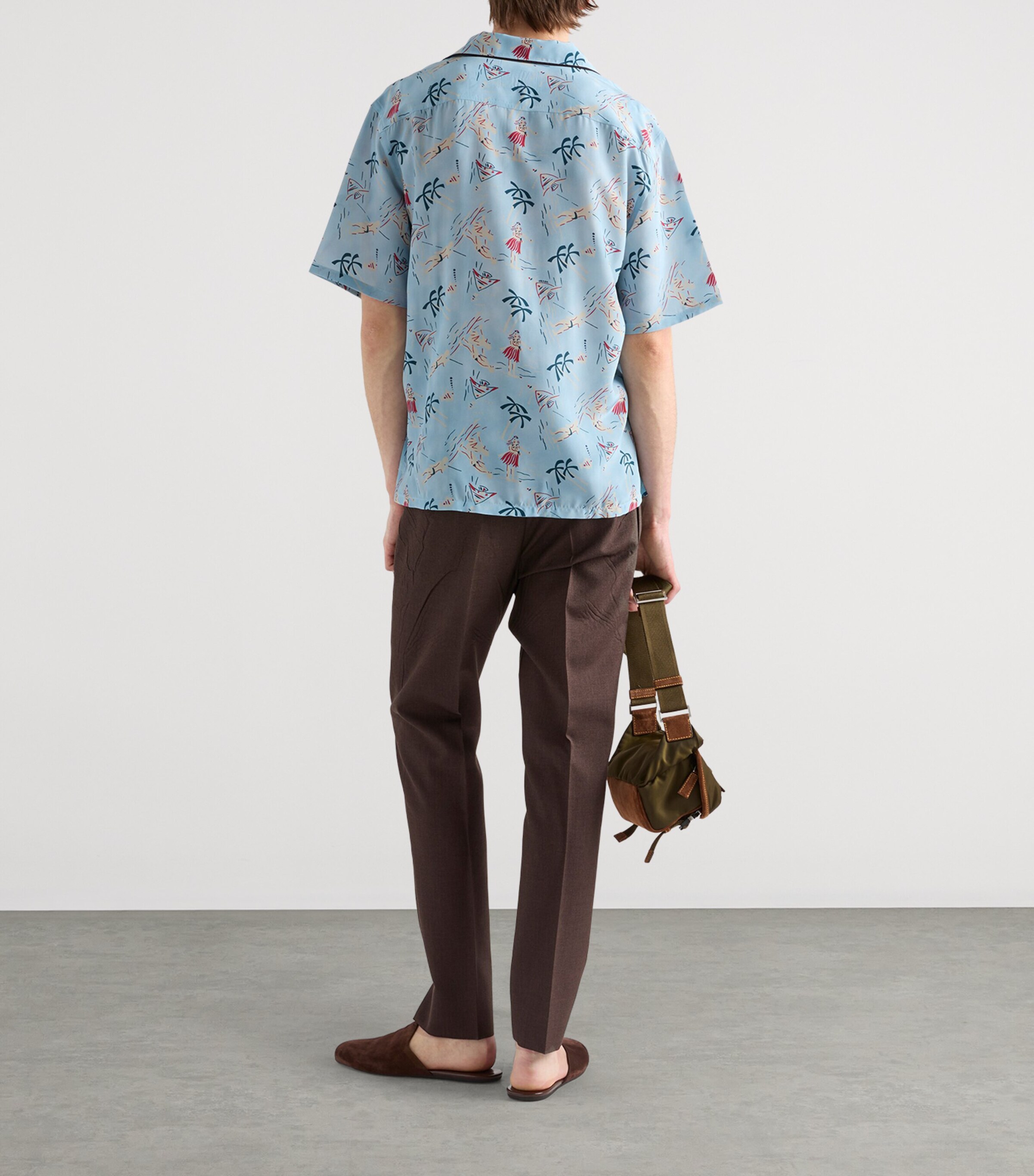Prada Mens Floral Print Bowling Shirt Image 5