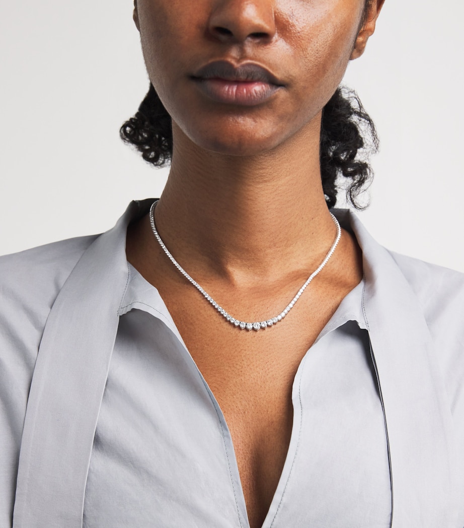 White Gold and Diamond Graduated Tennis Necklace (7.50ct) WHITE GOLD Image 2