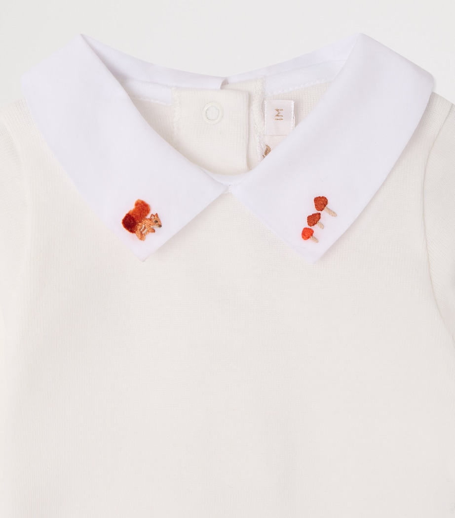 Bonpoint Cotton Collared Bodysuit (3-18 Months) Blanc Lait Image 3