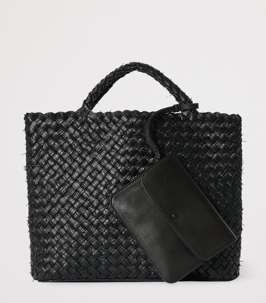 The Row Leather Woven Amber Tote Bag Black Image 2