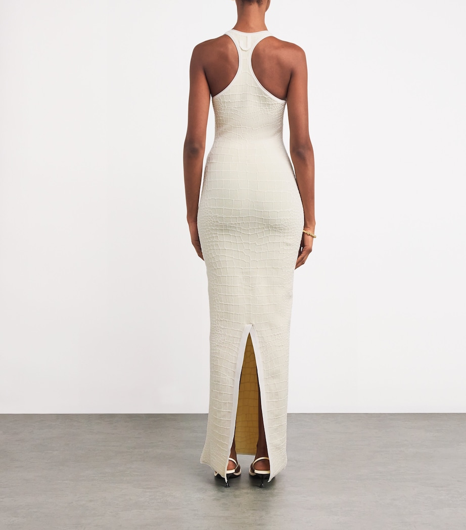 Jacquemus White Croc-Effect Racerback Maxi Dress | Harrods AO Jacquemus White Croc-Effect Racerback Maxi Dress | Harrods AO