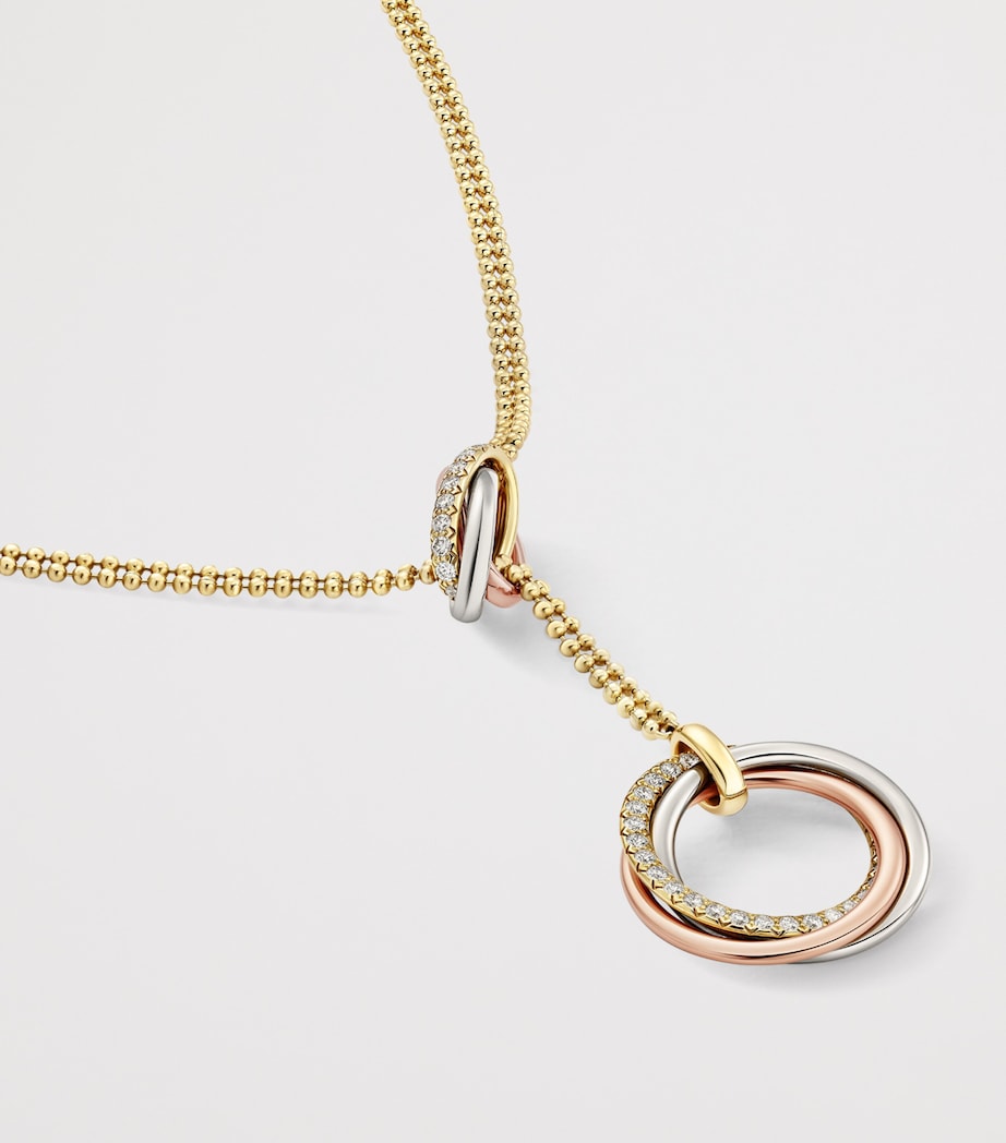Mixed Gold and Diamond Trinity Necklace MIXED GOLD Image 4