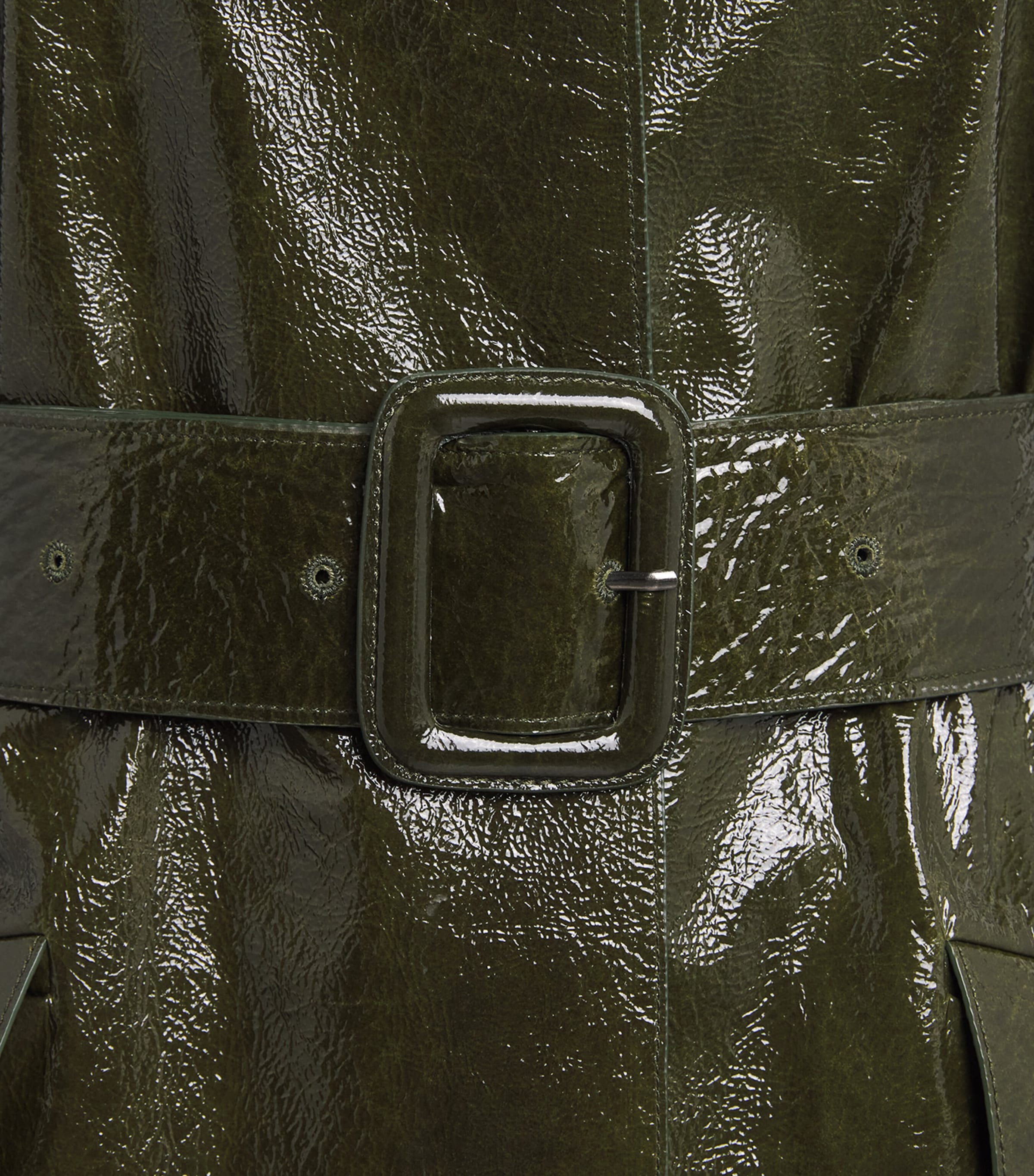 Joseph Womens Patent Leather Zahia Coat Palm Leaf Image 6