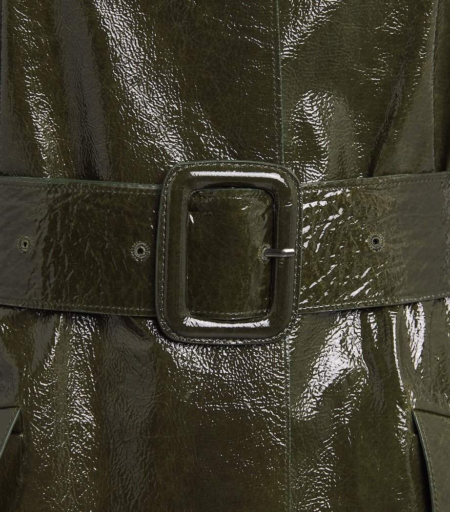 Joseph Womens Patent Leather Zahia Coat Palm Leaf Image 6