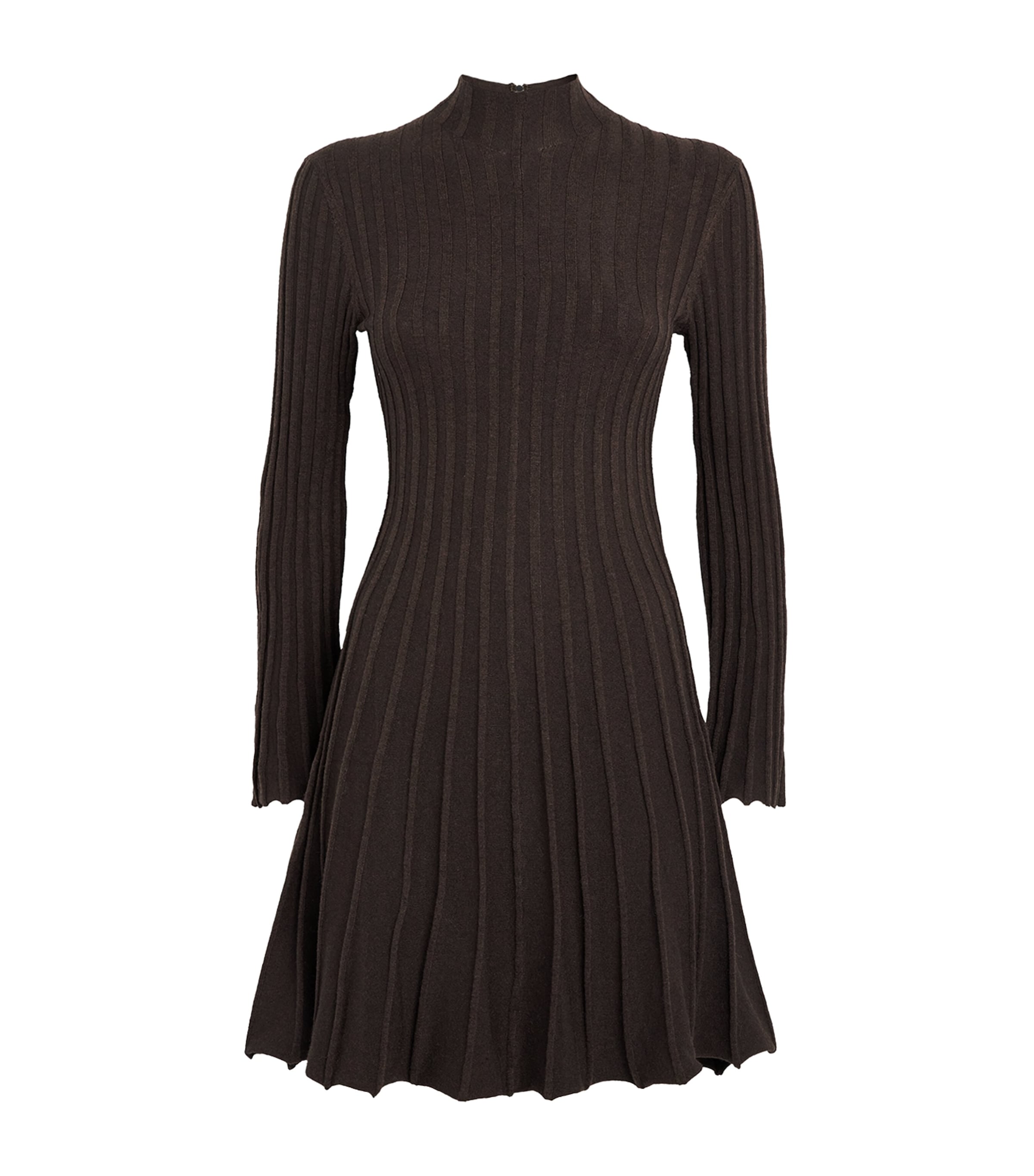 Maje Long-sleeve Mini Dress In Brown