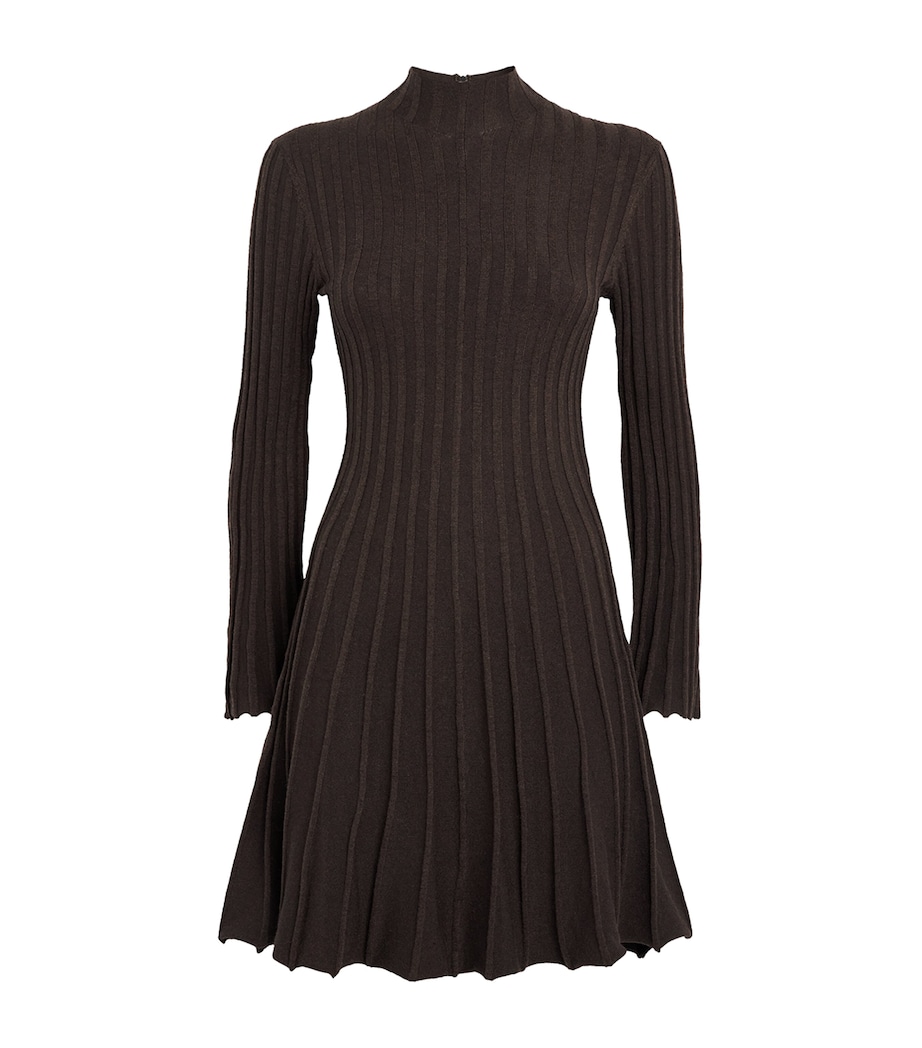 Long-Sleeve Mini Dress DARK BROWN Image 1