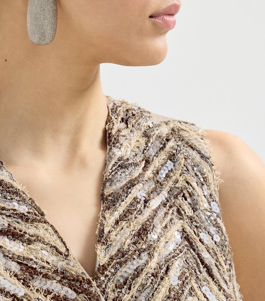 Brunello Cucinelli Womens Knitted Sequin Vest Image 6