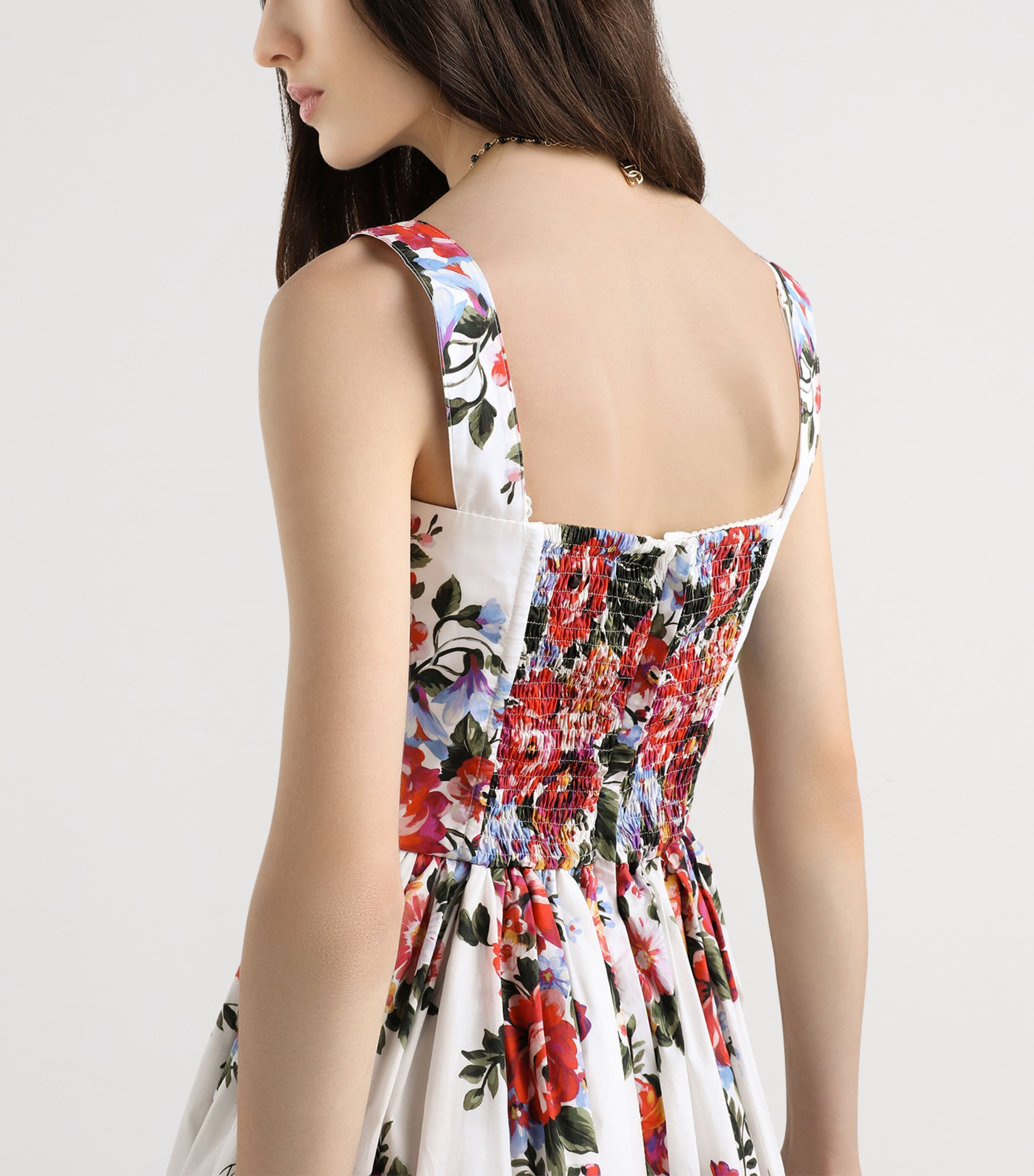 Dolce&Gabbana Womens Cotton Floral Print Midi Dress Mazz Image 3