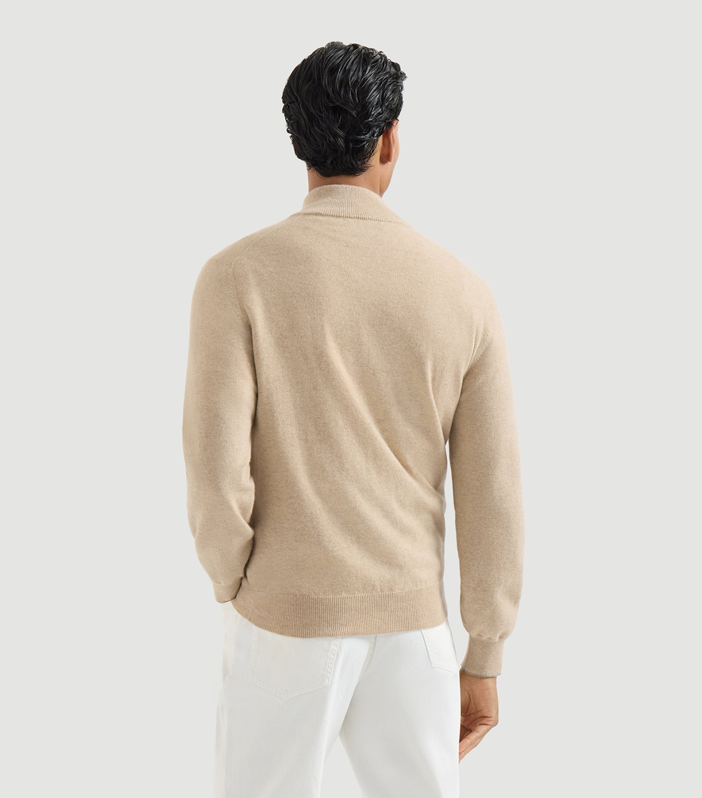 Brunello Cucinelli Mens Cashmere Quarter-Zip Sweater Image 5