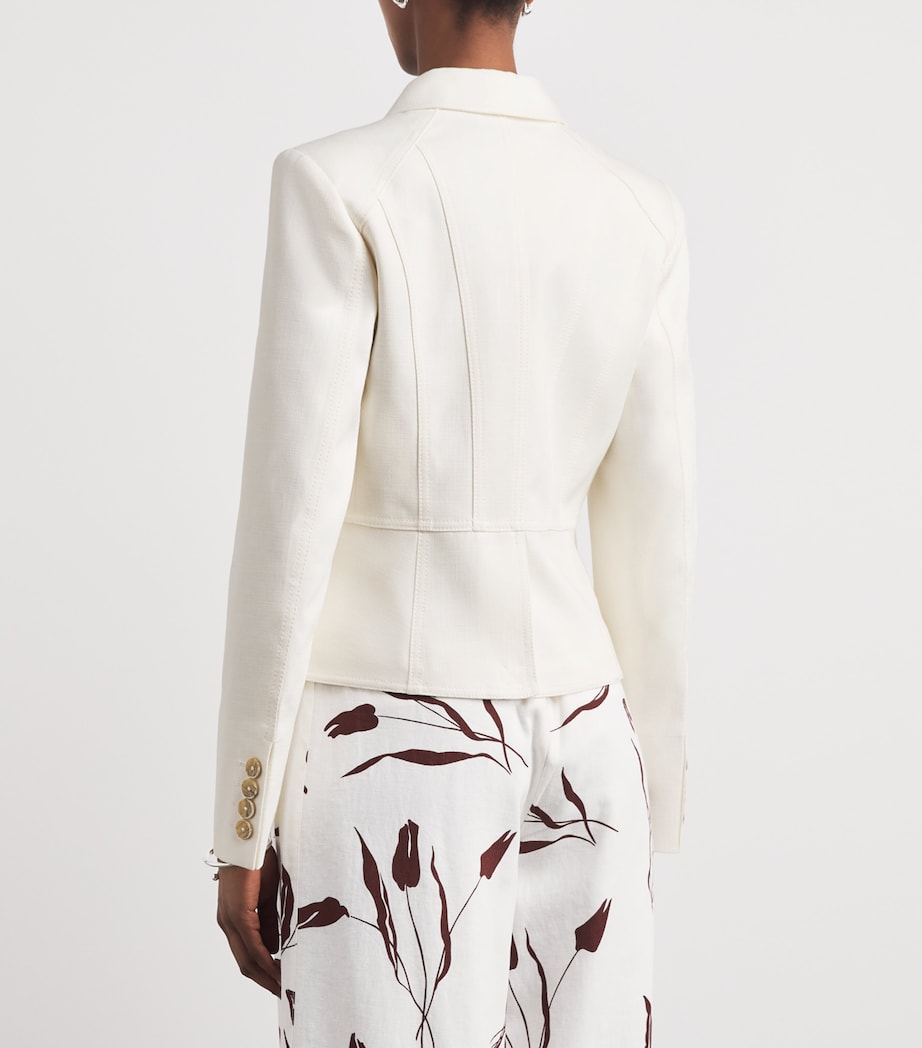 ME+EM Womens Fitted Cropped Jacket Ivory Image 5