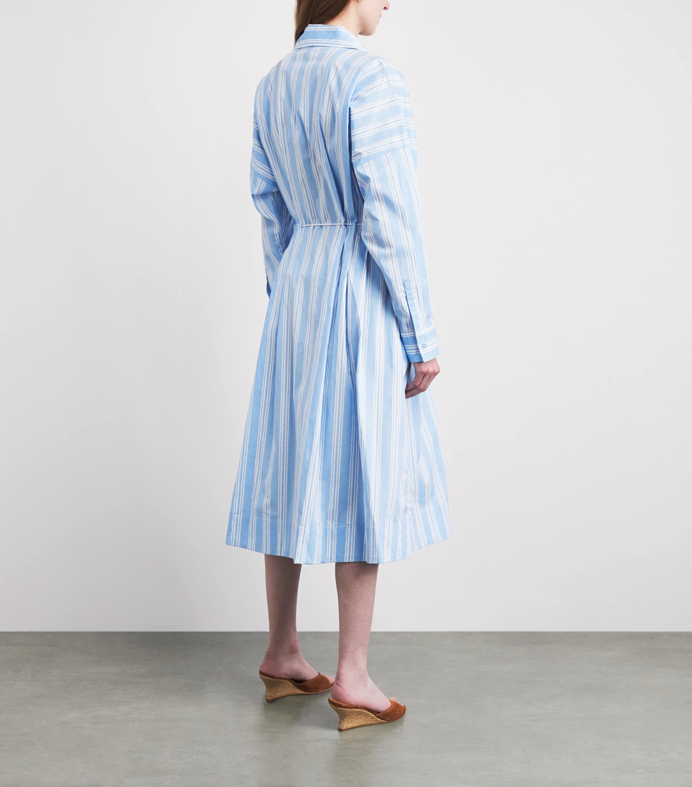 STAUD Womens Stripe Chi Midi Shirt Dress Vnst Ventura Stripe Image 4