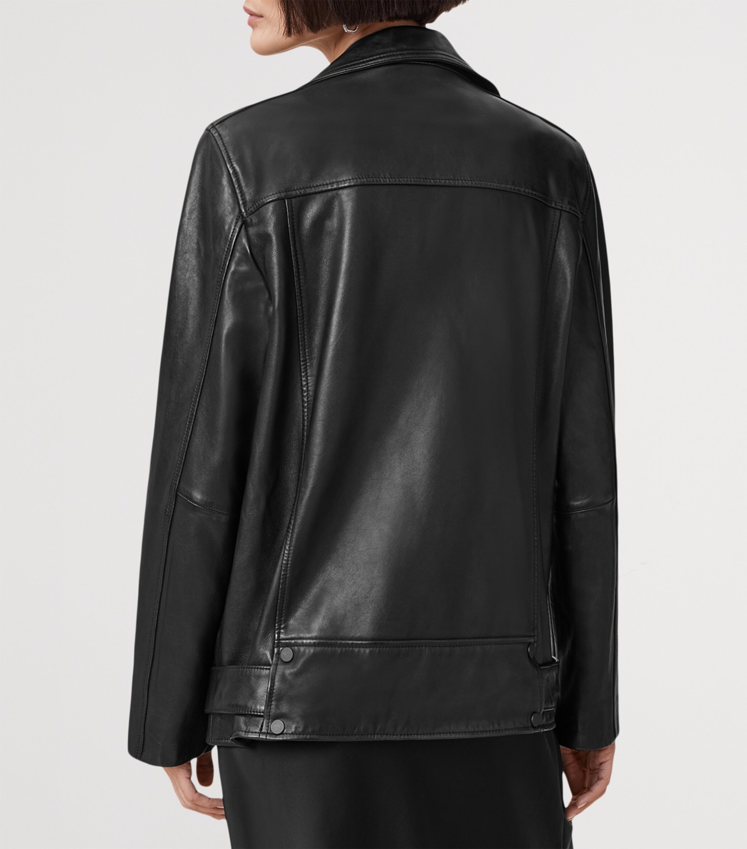 Leather Billie Biker Jacket BLACK Image 10